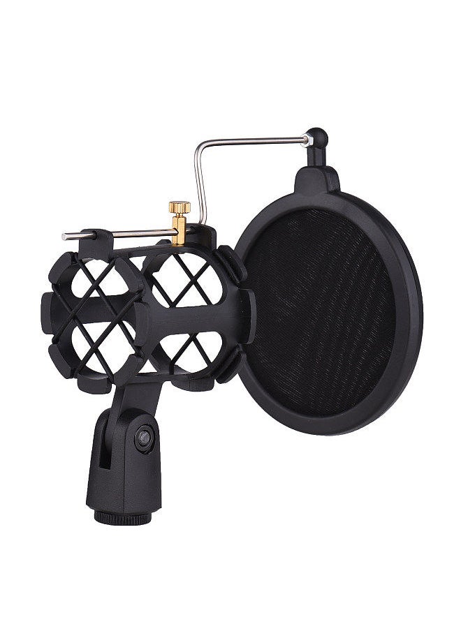 Generic - Plastic Microphone Shock Mount Anti-vibration Mic Holder Stand with Pop Filter Universal Screw Adapter for Diameter 2cm-4cm Thin Condenser Microphone - Image 1