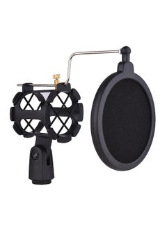 Plastic Microphone Shock Mount Anti-vibration Mic Holder Stand with Pop Filter Universal Screw Adapter for Diameter 2cm-4cm Thin Condenser Microphone