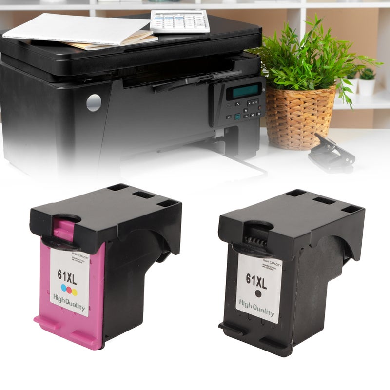 2pcs Colored Black 61XL Ink Cartridges Replacement for HP for Envy 4500 for Deskjet 1000 1056 1510 1512 1010 for OfficeJet 4630 - Image 3