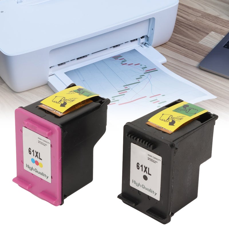 2pcs Colored Black 61XL Ink Cartridges Replacement for HP for Envy 4500 for Deskjet 1000 1056 1510 1512 1010 for OfficeJet 4630 - Image 5