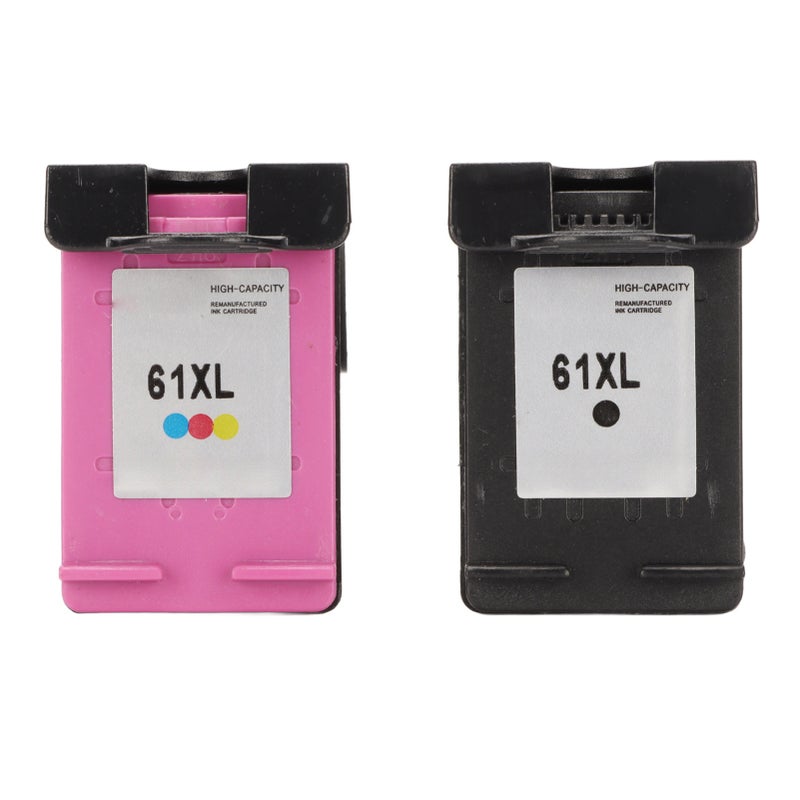 2pcs Colored Black 61XL Ink Cartridges Replacement for HP for Envy 4500 for Deskjet 1000 1056 1510 1512 1010 for OfficeJet 4630 - Image 1