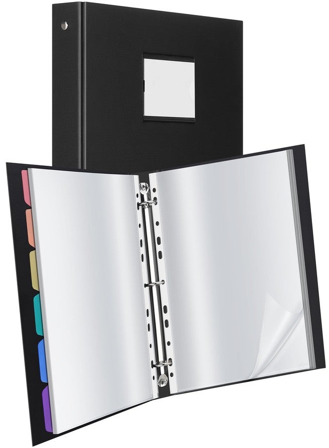 Uquelic Binder with Plastic Sleeves for Letter/A4 Size (11'' x 8.5'') Document Binder Organizer with Dividers for Papers, Photos and Artwork, 100 Pages Display for Presentation (Black, 100-Pockets) - Image 1