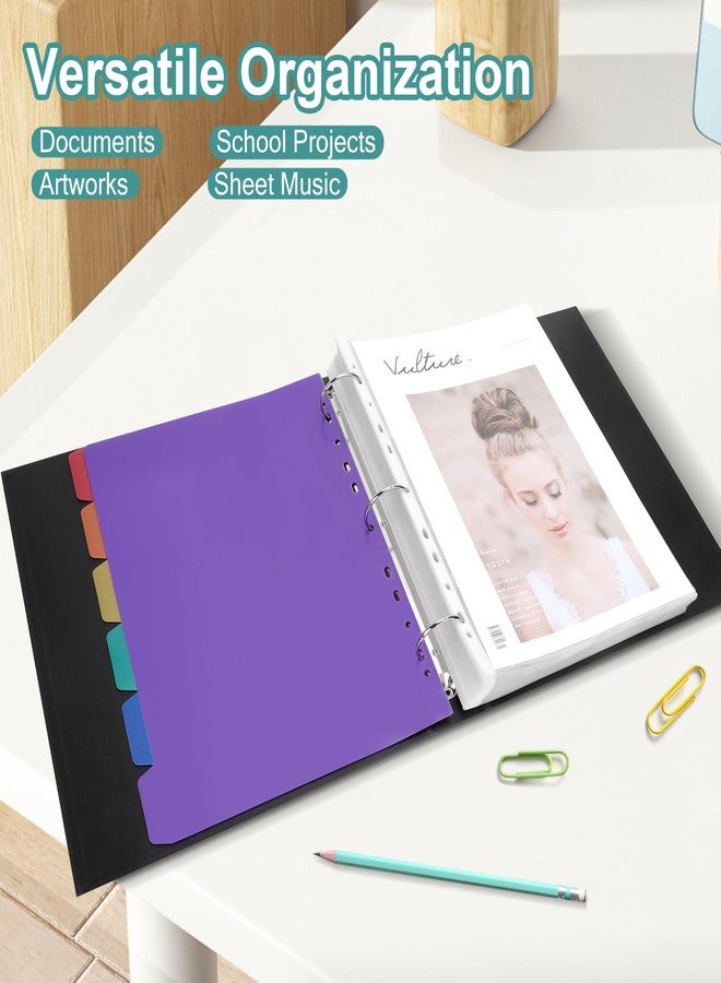 Uquelic Binder with Plastic Sleeves for Letter/A4 Size (11'' x 8.5'') Document Binder Organizer with Dividers for Papers, Photos and Artwork, 100 Pages Display for Presentation (Black, 100-Pockets) - Image 5