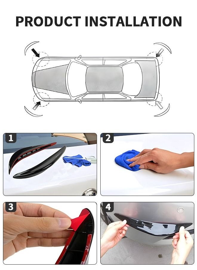 GROIC - 2PCS Car Bumper Guard Protector Sticker, Car Front Rear Bumper Protector Strip, Universal Anti-Scratch Bumper Protector Long Rubber Corner Guard Anti-Collision Strip - Image 1