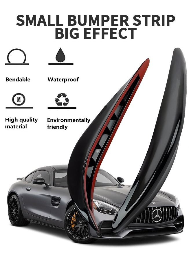 GROIC - 2PCS Car Bumper Guard Protector Sticker, Car Front Rear Bumper Protector Strip, Universal Anti-Scratch Bumper Protector Long Rubber Corner Guard Anti-Collision Strip - Image 1