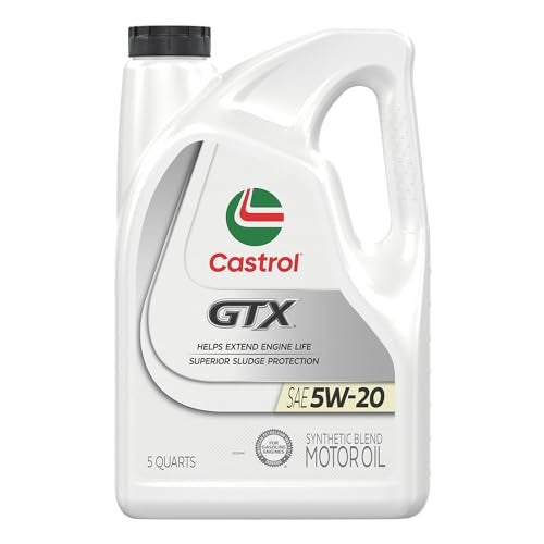 Castrol GTX 5W-20 Synthetic Blend Motor Oil, 5 Quarts - Image 1
