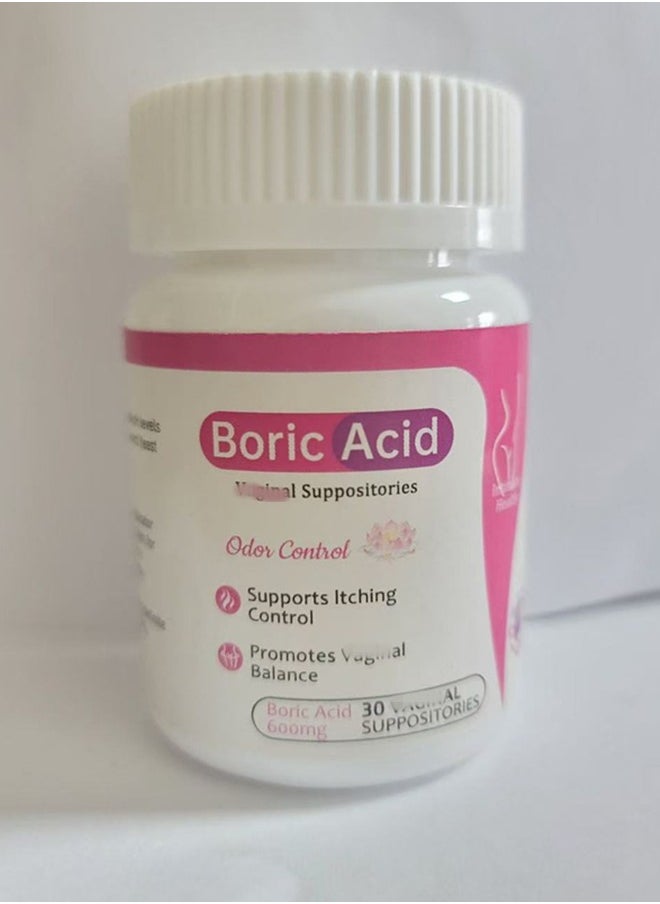 Boric Acid Suppositories 30 Count 600mg Health Support