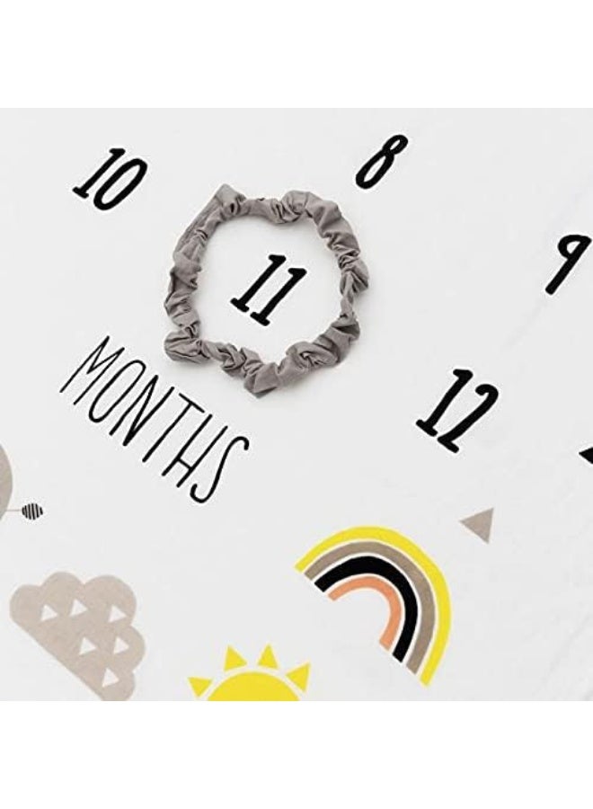 Pondering Pine Organic Baby Monthly Milestone Blanket for Boy or Girl with Month Marker - Elephant Milestones Blanket, 1-12 Months, Gender Neutral, 47" X 47" - Image 5