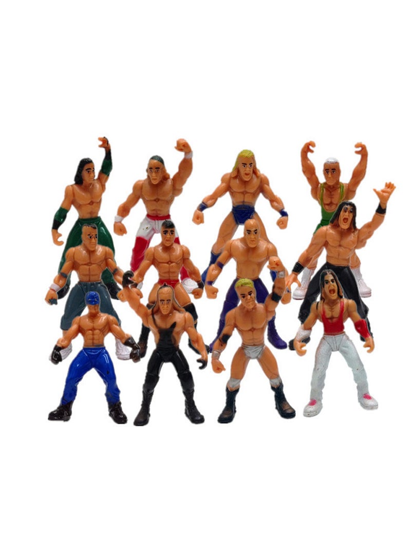 Wrestler Toy Hexagonal Ring Character Scene Model With 12 Doll Sets And Accessories  - Image 2