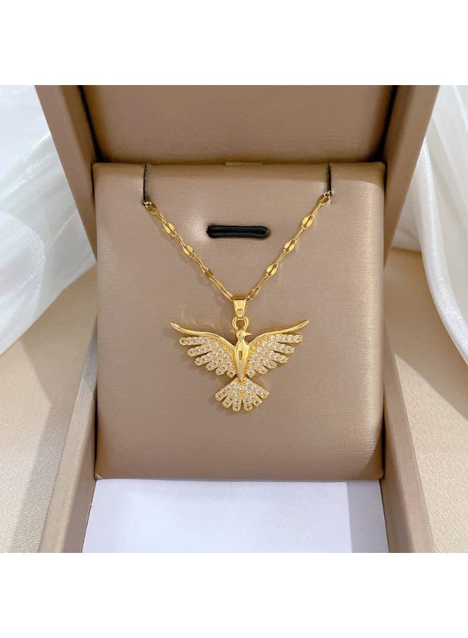 Nicor Stainless Steel Open Wings Phoenix Pendant Necklace for Women, Versatile Daily Wedding Banquet Cross-Border Jewelry - Image 5