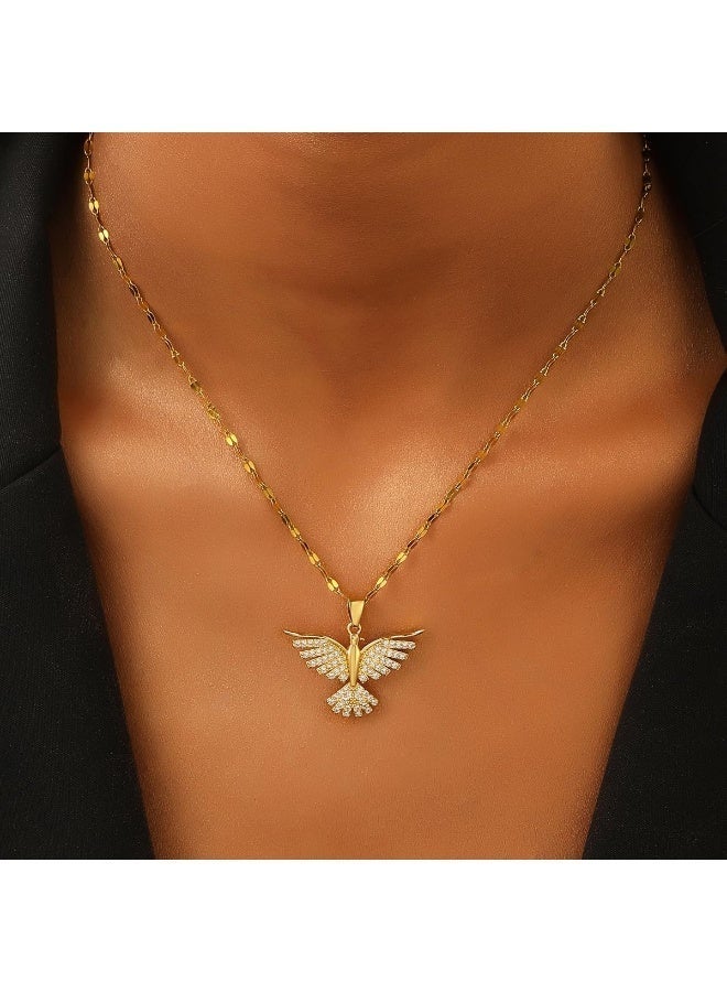 Nicor Stainless Steel Open Wings Phoenix Pendant Necklace for Women, Versatile Daily Wedding Banquet Cross-Border Jewelry - Image 3