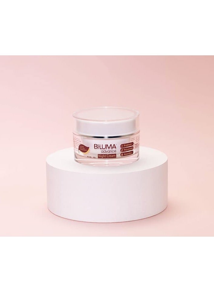 بيلوما كريم تفتيح البشرة الليلي المتطور لتفتيح البشرة 45 جم حمض الهيالورونيك فيتامين C حمض الهيالورونيك لتوحيد لون البشرة البقع الداكنة والتجاعيد يوصي به أطباء الجلدية - Image 2