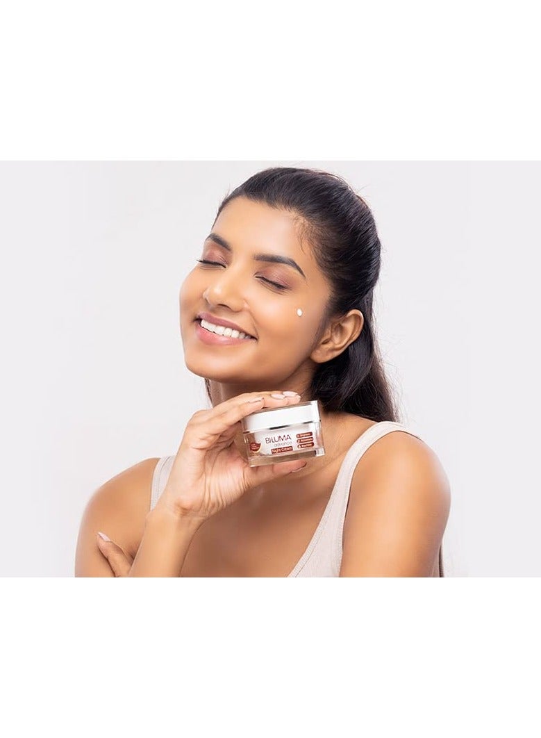 بيلوما كريم تفتيح البشرة الليلي المتطور لتفتيح البشرة 45 جم حمض الهيالورونيك فيتامين C حمض الهيالورونيك لتوحيد لون البشرة البقع الداكنة والتجاعيد يوصي به أطباء الجلدية - Image 4