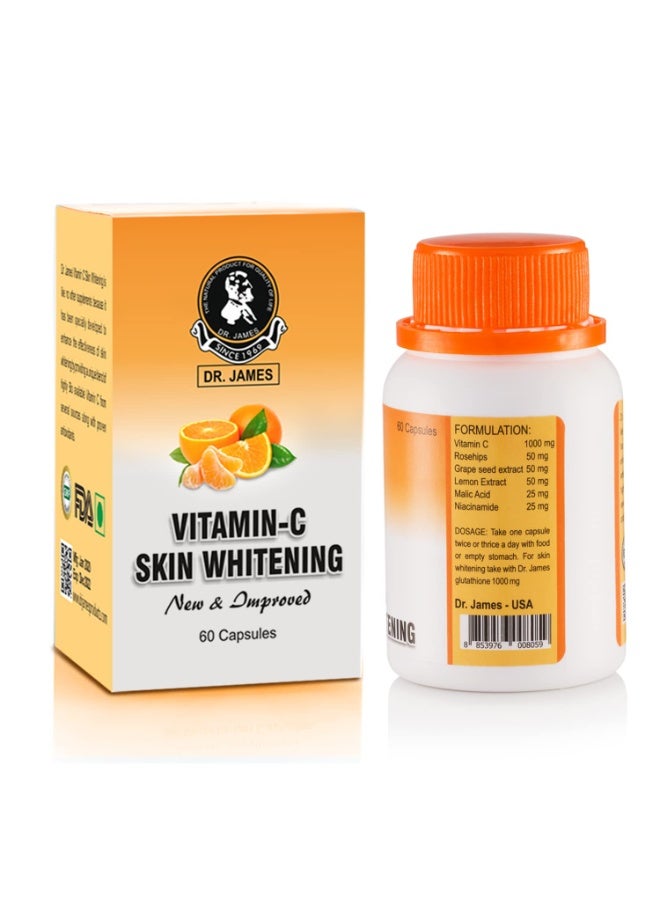 DR. JAMES Vitamin C Skin Whitening Capsules 60 Capsules for Daily Skin Glow & Antioxidant Support - Image 2