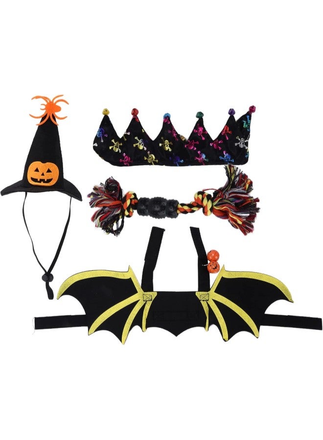 klarako 4 Pieces Halloween Bat Pet Costume Dog Costume Dress Up Accessories for Cats Cosplay Party Decoration(M) - Image 1