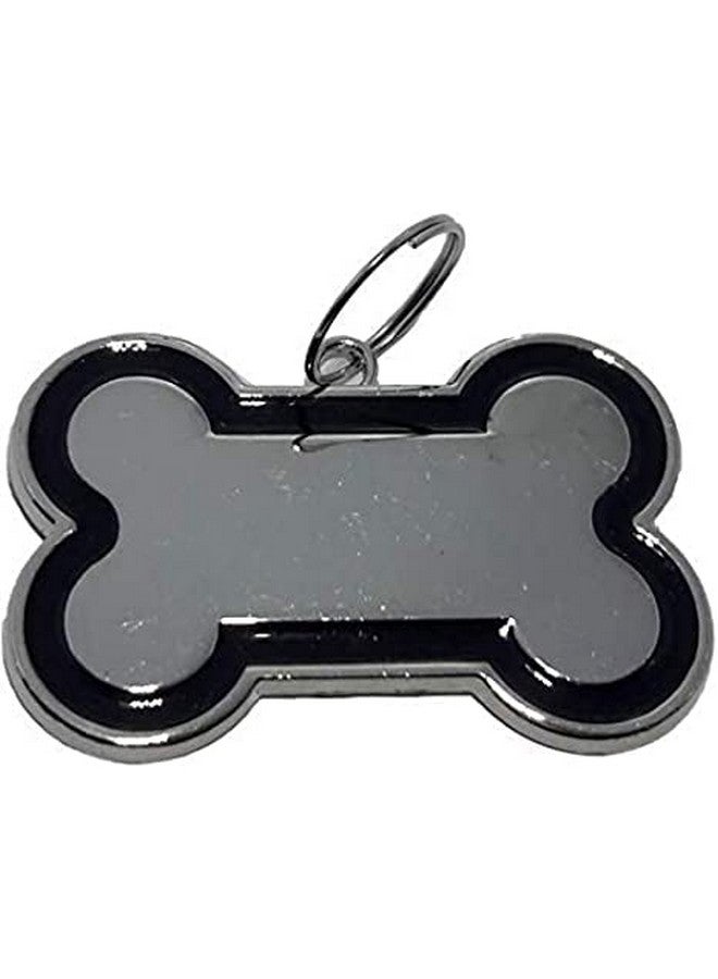 قلادة اسم الكلب على شكل عظمة كبيرة من الفولاذ المقاوم للصدأ لجميع أنواع الحيوانات الأليفة - اللون أسود - Image 1