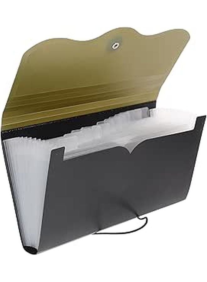 Expanding File Folder Organizer Portable Document Storage Bag with Compartments for Papers - Image 1