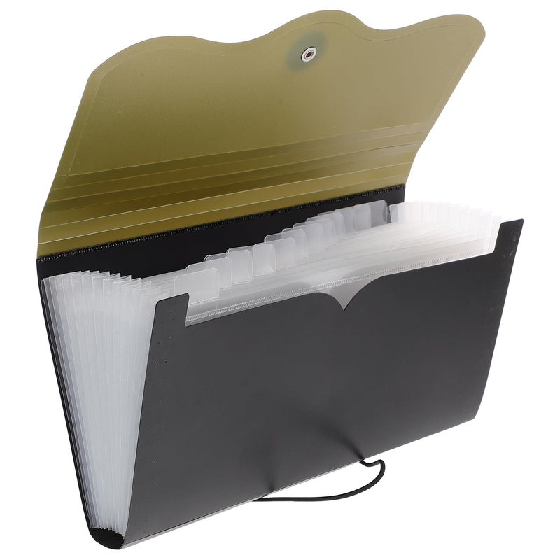 Expanding File Folder Organizer Portable Document Storage Bag with Compartments for Papers - Image 2