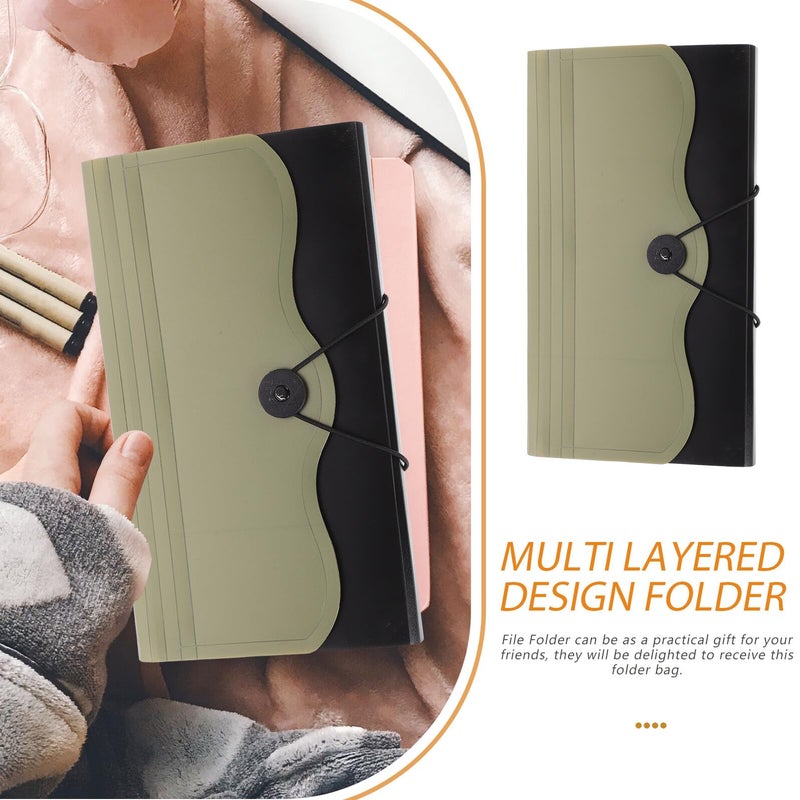 Expanding File Folder Organizer Portable Document Storage Bag with Compartments for Papers - Image 4