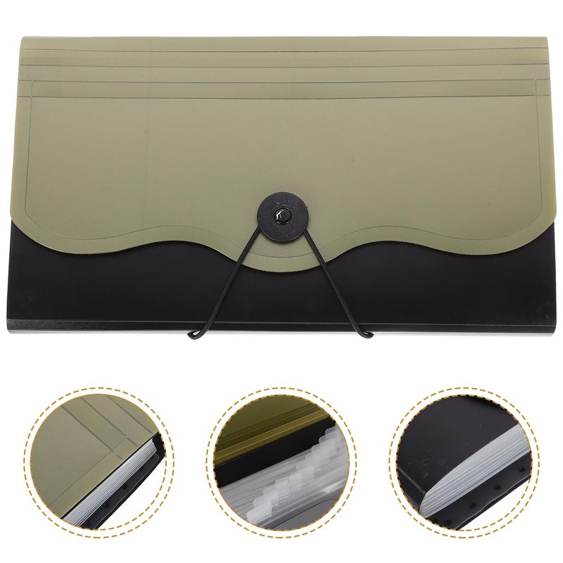 Expanding File Folder Organizer Portable Document Storage Bag with Compartments for Papers - Image 5