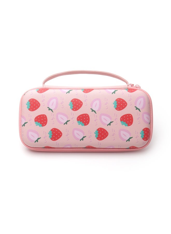 Nintendo Swich Storage Bag OLED Storage Bag EVA Hard Bag Thickened Hard Protective Case Suit-Product Color:Strawberry-ns/battery Life Version/oled Storage Bag  - Image 1