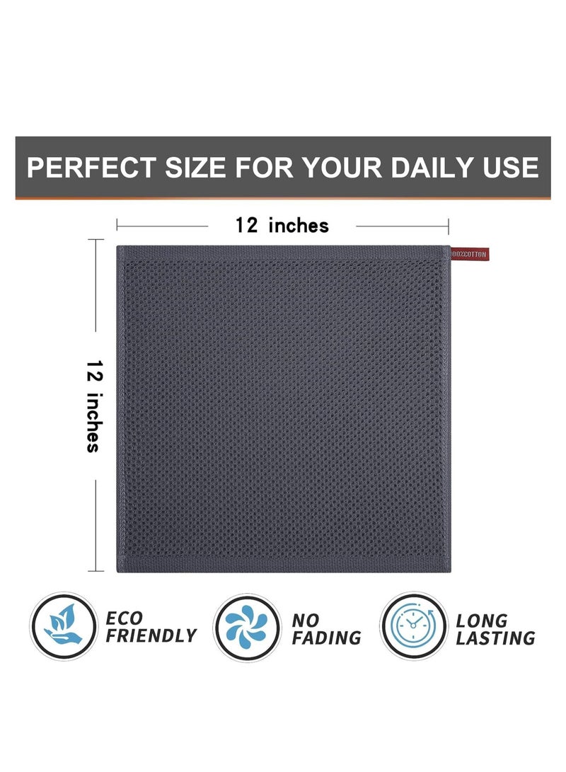 إسكدنيا حزمة من 6 قطع من القطن 100%، مفرشات المطبخ الجذبانة الشفافة، اللطيفة جدًا، التجفيف السريع لمفرشات الأطباق المطبخية. - Image 2