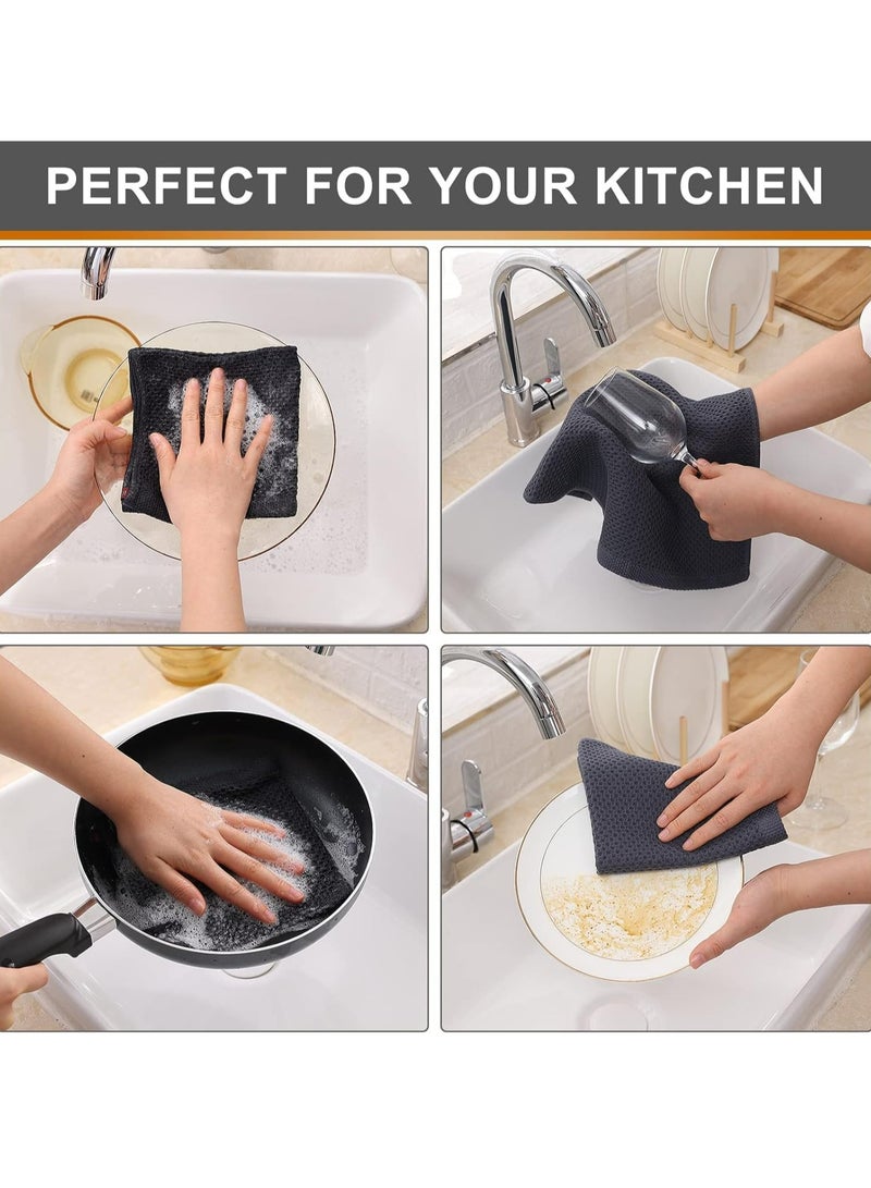 إسكدنيا حزمة من 6 قطع من القطن 100%، مفرشات المطبخ الجذبانة الشفافة، اللطيفة جدًا، التجفيف السريع لمفرشات الأطباق المطبخية. - Image 5