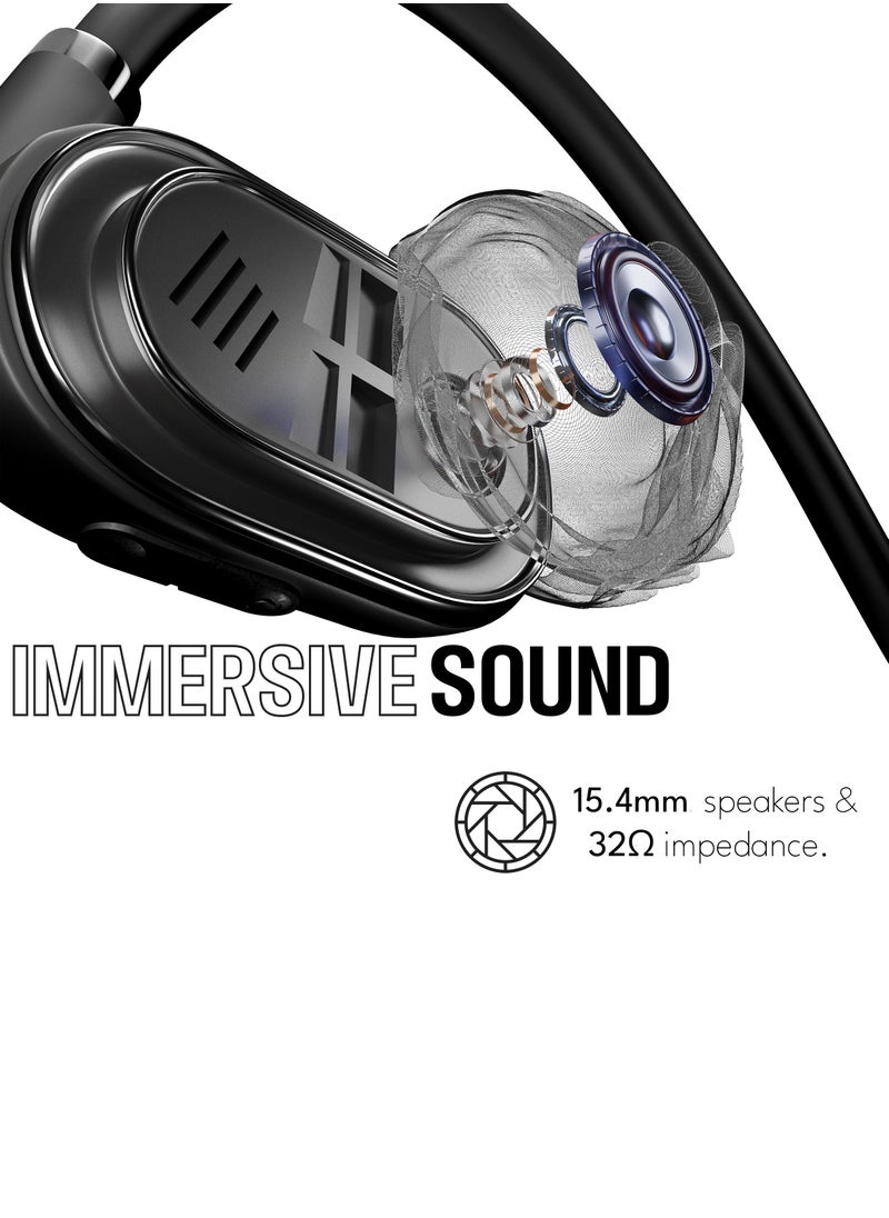 VOLTMA Active Beats Open Ear Headphones | Bluetooth Earbuds 5.3 IPX45 Waterproof Ear Hooks, 6H Playtime Wireless Earbuds, 1.5 Fast Charging Air Conduction Headphones for Running Workout  - Image 3