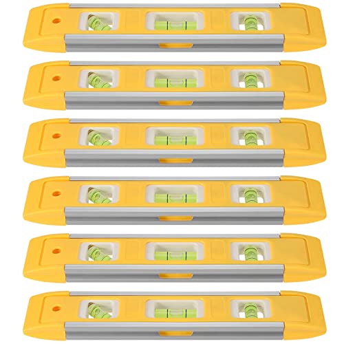 SEHOI 6 Pack 9 Inch Magnetic Torpedo Level with 45, 90, 180 Degree Bubbles, Plastic Shell Shock Resistant Torpedo Level, Yellow Spirit Level Measuring Tool - Image 5