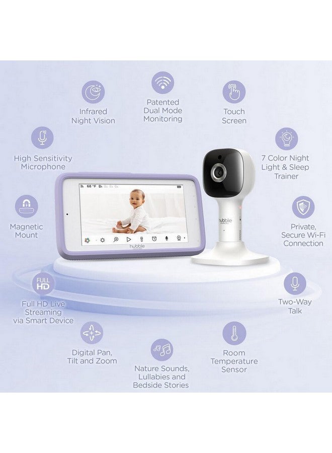 Hubble Nursery Pal Cloud Touch Wifi Baby Monitor, White And Black, 13.7 X 23.8 X 8.5 CM, 4578-Whae-01 - Image 3