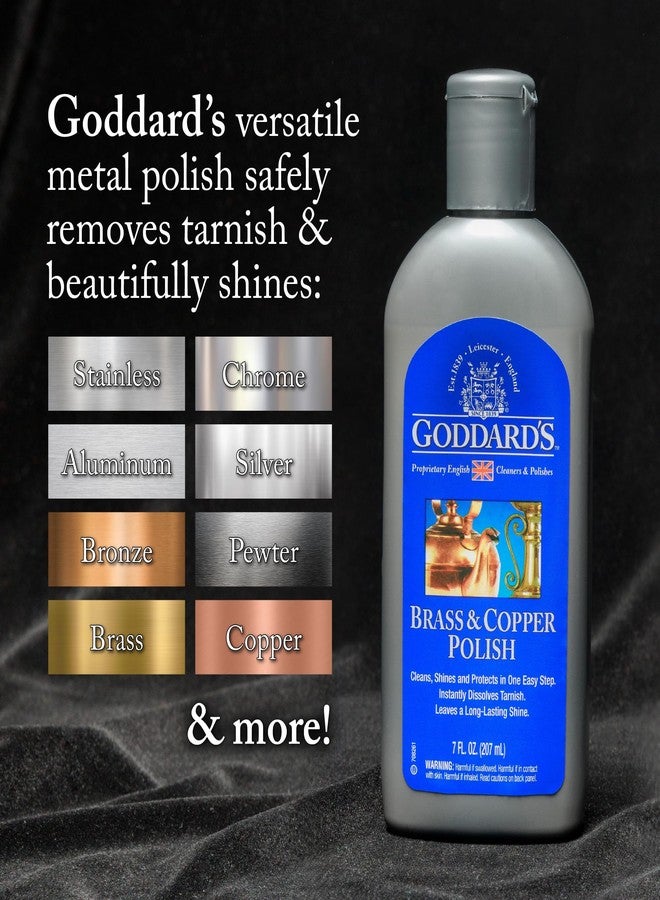 GODDARD'S Goddard’s Copper & Brass Polish, Copper Cleaner & Brass Cleaner for Long-Lasting Shine, Metal Polish for Pewter, Chrome & More, Metal Polishing Compound (7oz) - Image 3