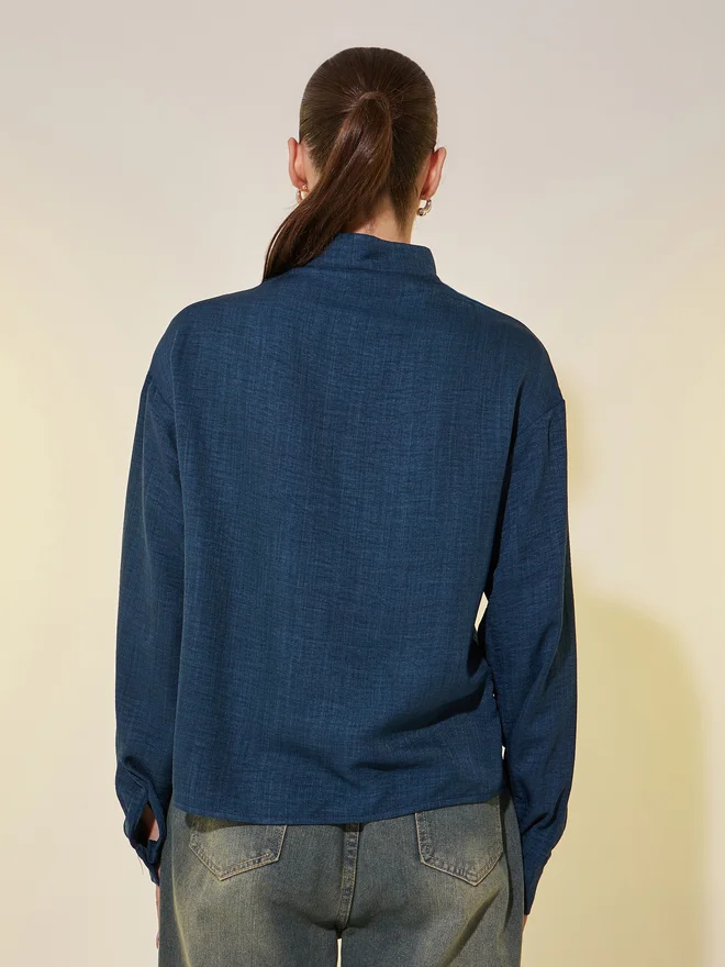 Styli Styli Embroidered Detail Long Sleeve Regular Fit Shirt