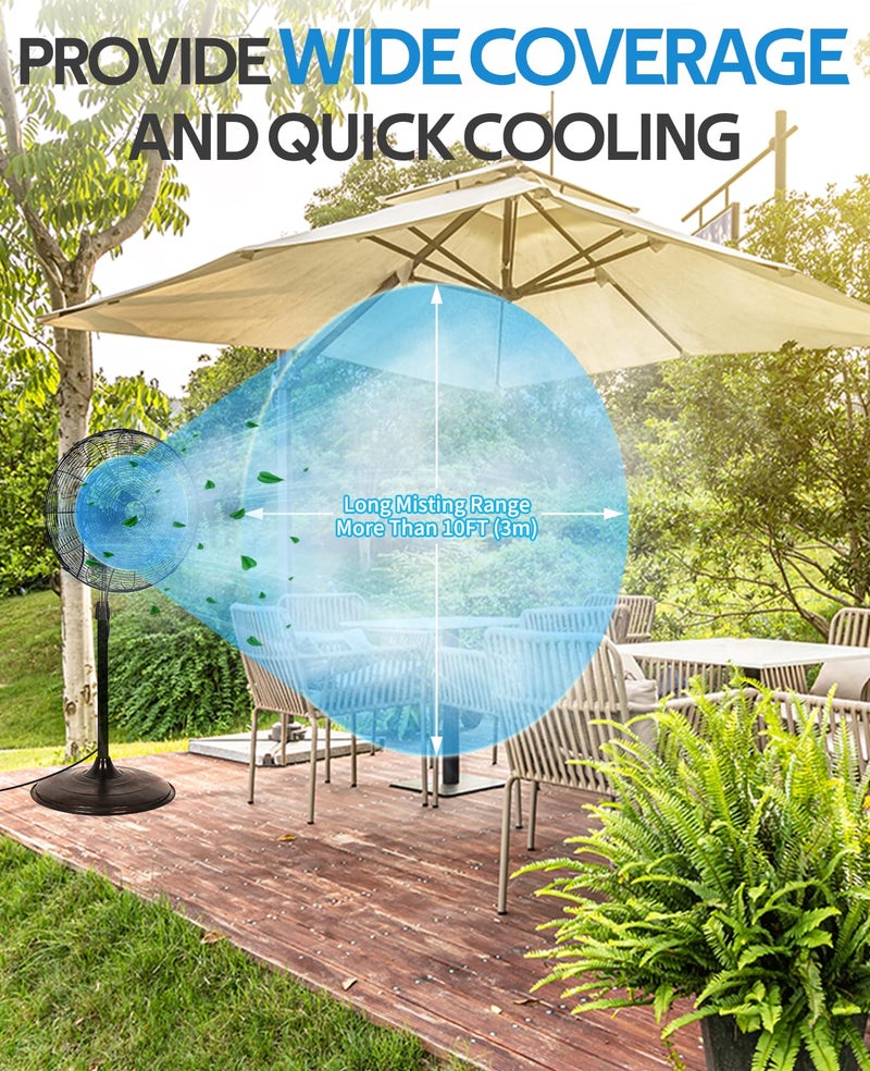 homenote Fan Misting Kit for a Cool Patio Breeze 16.4FT Misting Line, 5 Removable Brass Nozzle and Solid Brass Adapter(3/4"), Outdoor Mister Fan for Patio Cooling - Image 4