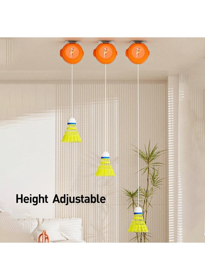 Soofam Badminton Self Training Tool Badminton Self Practice Trainer Aid Badminton Single-Player Rebound Trainer Portable Badminton Set for Indoor Sports Activities 6 Balls + 1 Trainer - Image 2