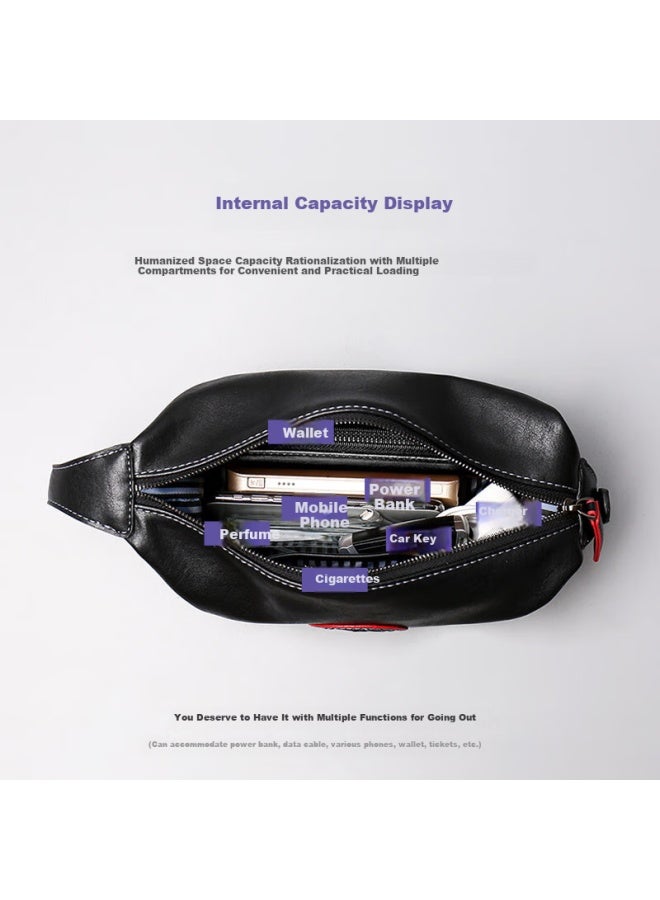 Cow Men'S Clutch Bag Fashionable And Casual Large Capacity Handbag C-9821 Black Label - Image 3