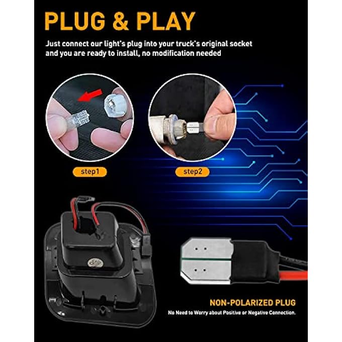 SYOSI Full Led License Plate Light Tag Light  For 20032018 Dodge Ram 1500 2500 3500 Pickup Truck 6000K White Tag Lamp Assembly Replacement 2 Pcs - Image 4