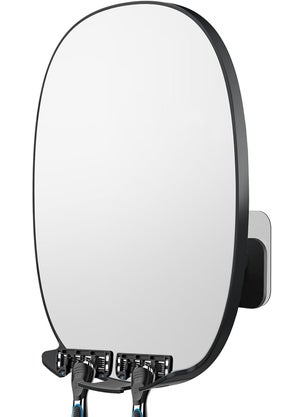 COSMIRROR COSMIRROR Shower Mirror Fogless for Shaving with Updated Adhesive,360° Rotation,Two Razor Holders No-Drilling Fogless Mirror for Shower, Shatterproof & Waterproof Bathroom Shaving Mirror 