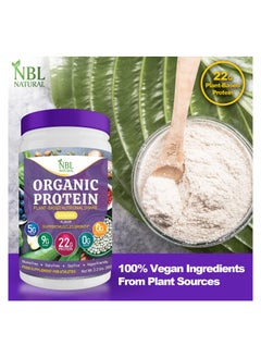 NBL Natural Plant Based Organic Protein Powder, Vegan For Men And Women, 22g Protein Per Serving, Banana, 2.2 Lb, 25 Servings  - Image 5