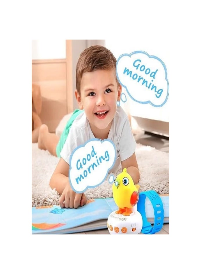 لعبة ساعة طائر الببغاء الكهربائية، لعبة الببغاء المتكلم، لعبة ساعة طائر موسيقية لطيفة للأطفال هدية عيد ميلاد الأطفال - Image 3