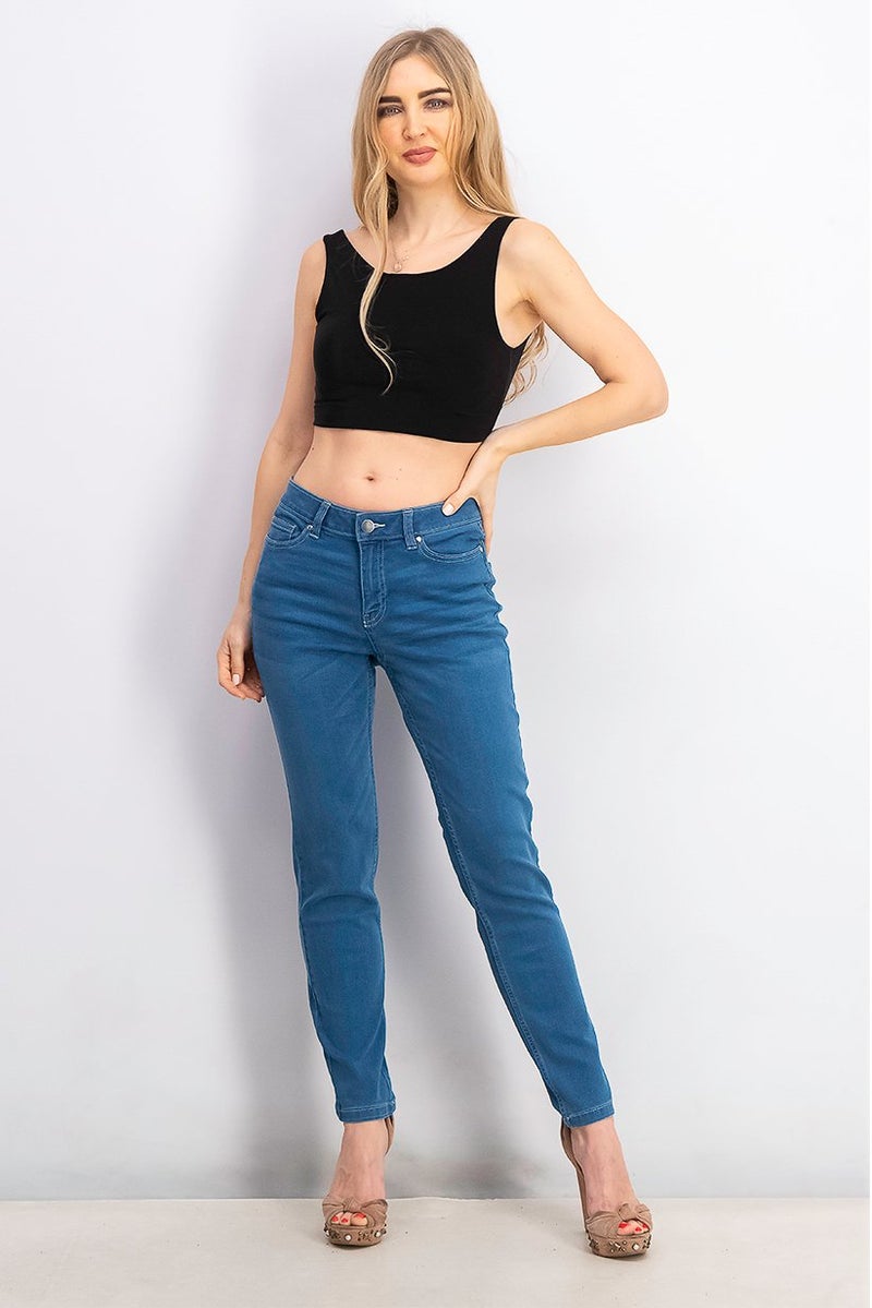 Tchibo Women Slim fit Washed Non Stretchable Jeans, Blue - Image 4