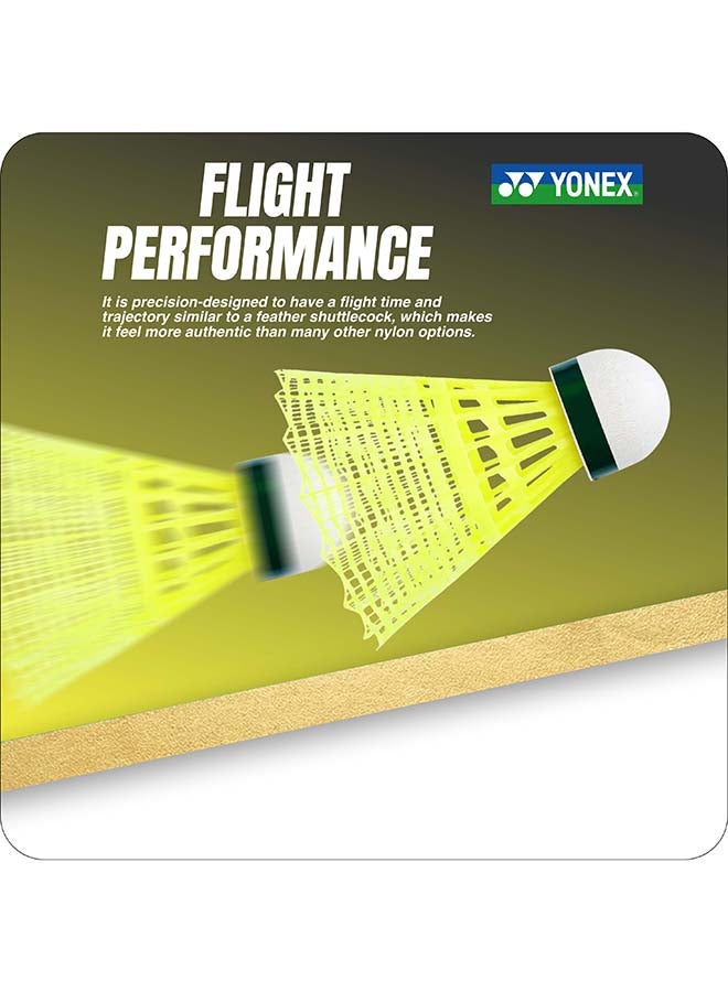 Yonex Mavis 600 Nylon Shuttlecock Yellow – Pack of 6 Synthetic Badminton Shuttlecocks with Stable Flight, High Durability and Consistent Speed for Training and Match Play - Image 2