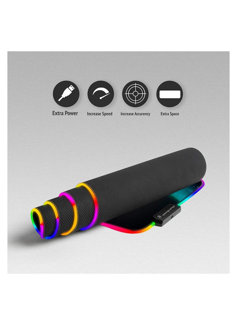 Generic - Marble RGB XL Gaming Mouse Pad, Non-Slip, Water-Resistant, Rubber Cloth, Stitched Edge, Computer Game Mouse & Keyboard Mat || (80 * 30cm) - Image 1