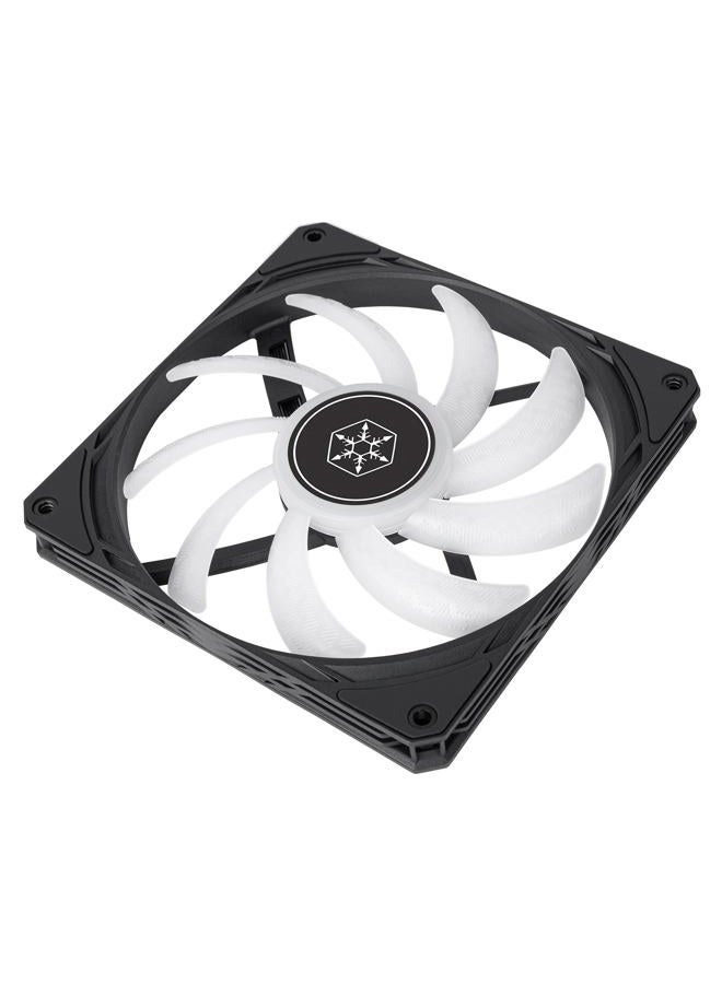 SilverStone Technology Air Slimmer 140 Enhanced Performance 140mm Slim Fan with Full-Range PWM, ARGB Lighting and Shark Force Technology, (SST-AS140B-ARGB) - Image 2