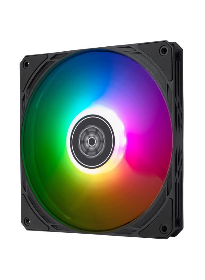 SilverStone Technology Air Slimmer 140 Enhanced Performance 140mm Slim Fan with Full-Range PWM, ARGB Lighting and Shark Force Technology, (SST-AS140B-ARGB) - Image 1