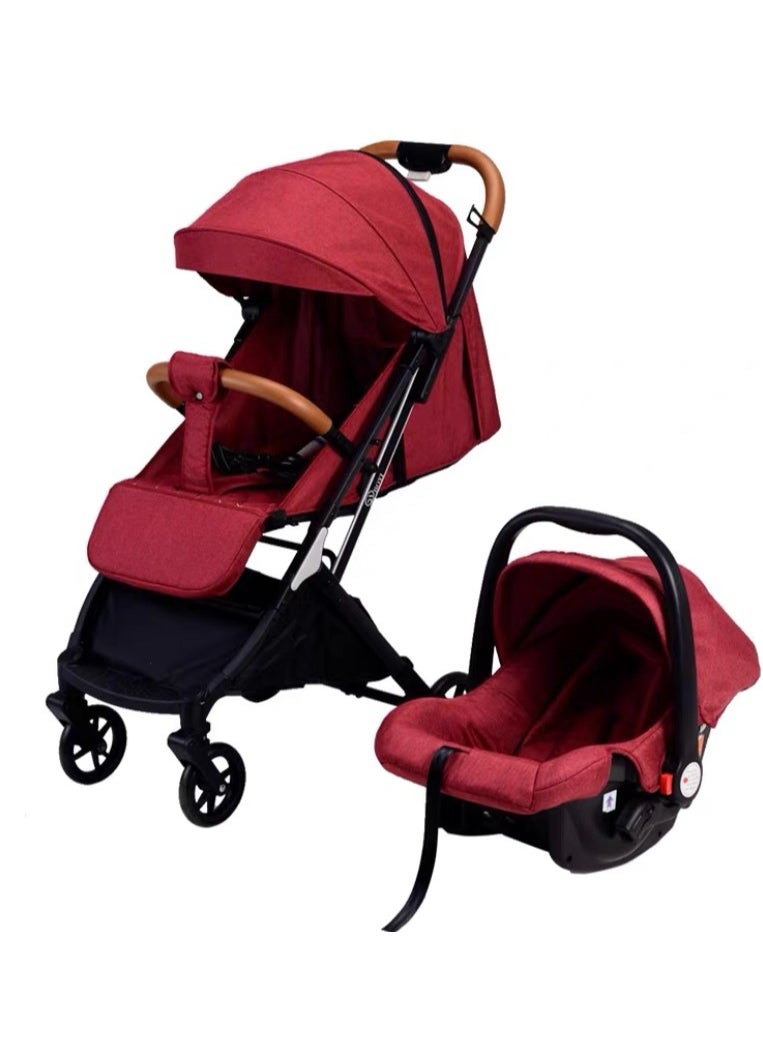 burbay Baby stroller with 2-in-1 foldable car seat  - Image 2