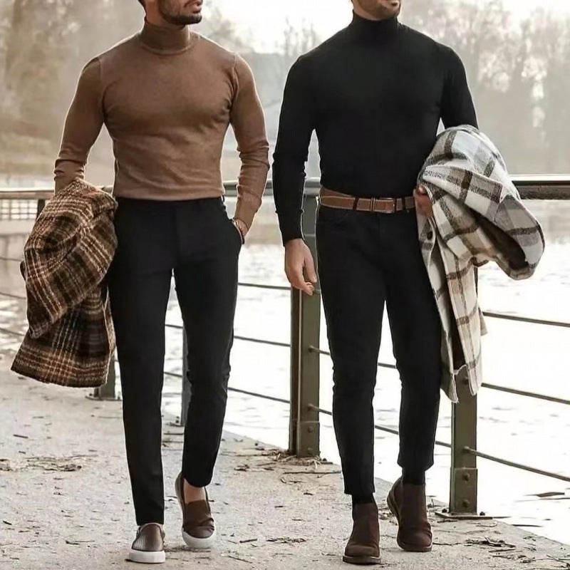 2025 New High-Neck Bottoming Shirt Men'S Cashmere Bottoming Shirt High-Elastic Men'S Long-Sleeved Bottoming Shirt - Image 5
