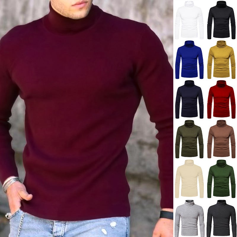 2025 New High-Neck Bottoming Shirt Men'S Cashmere Bottoming Shirt High-Elastic Men'S Long-Sleeved Bottoming Shirt - Image 2