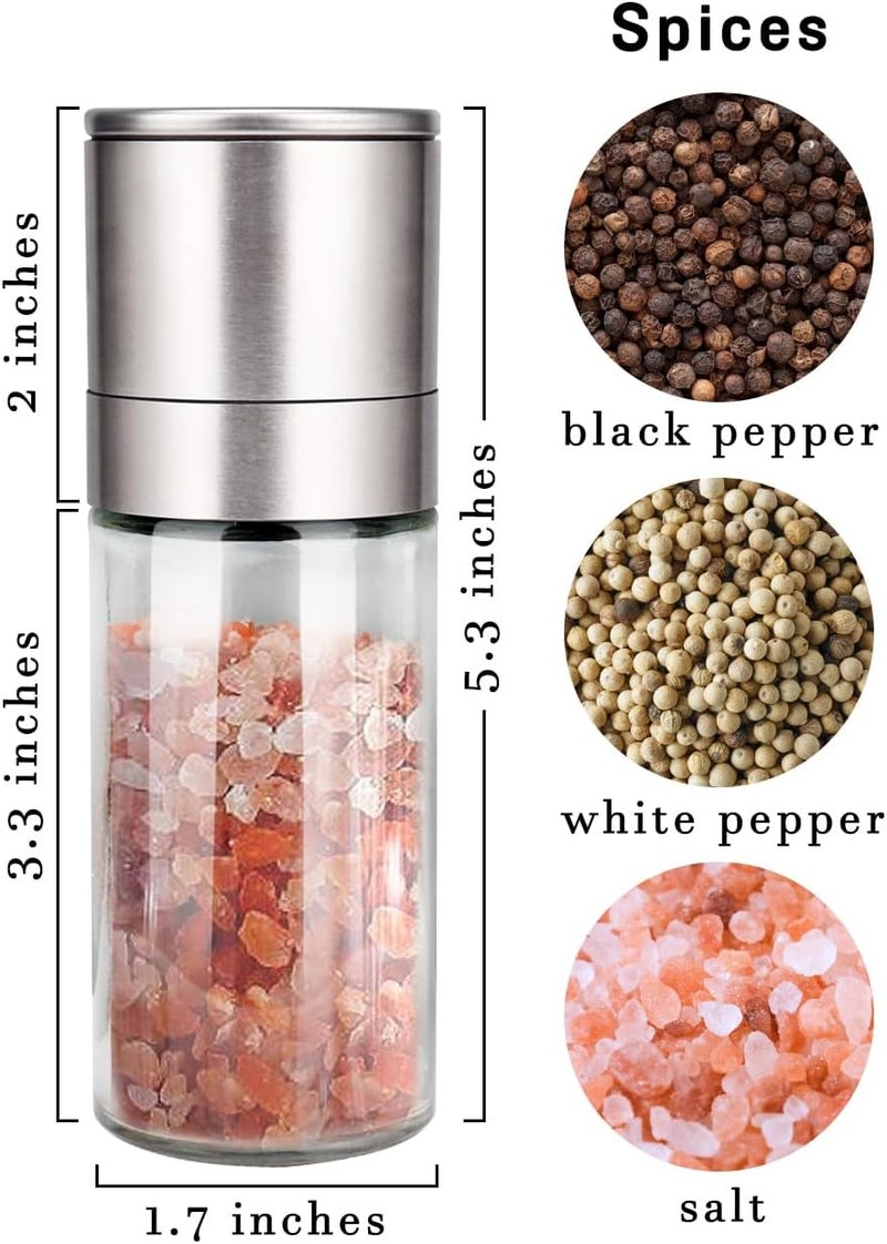 Gulex ® Salt Grinder Pepper Mill, Refillable, Adjustable Coarseness Black Pepper Grinder, Stainless Steel Sea Salt Shaker with Ceramic Rotor(Seasoning not included) - Image 1