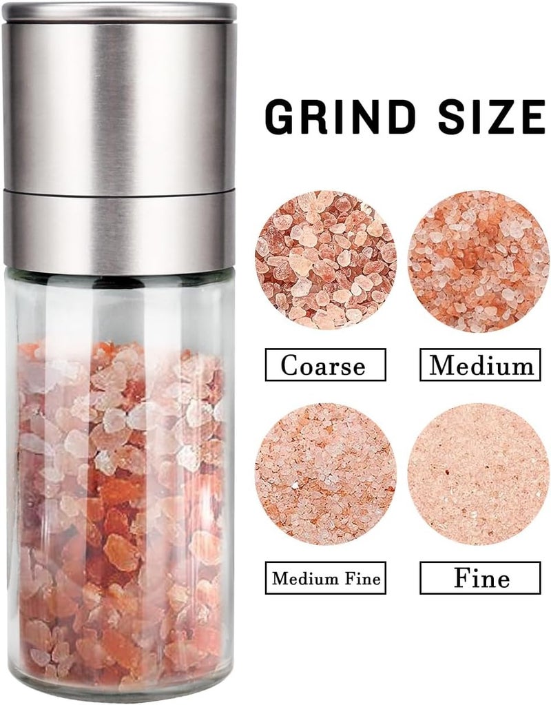 Gulex ® Salt Grinder Pepper Mill, Refillable, Adjustable Coarseness Black Pepper Grinder, Stainless Steel Sea Salt Shaker with Ceramic Rotor(Seasoning not included) - Image 3