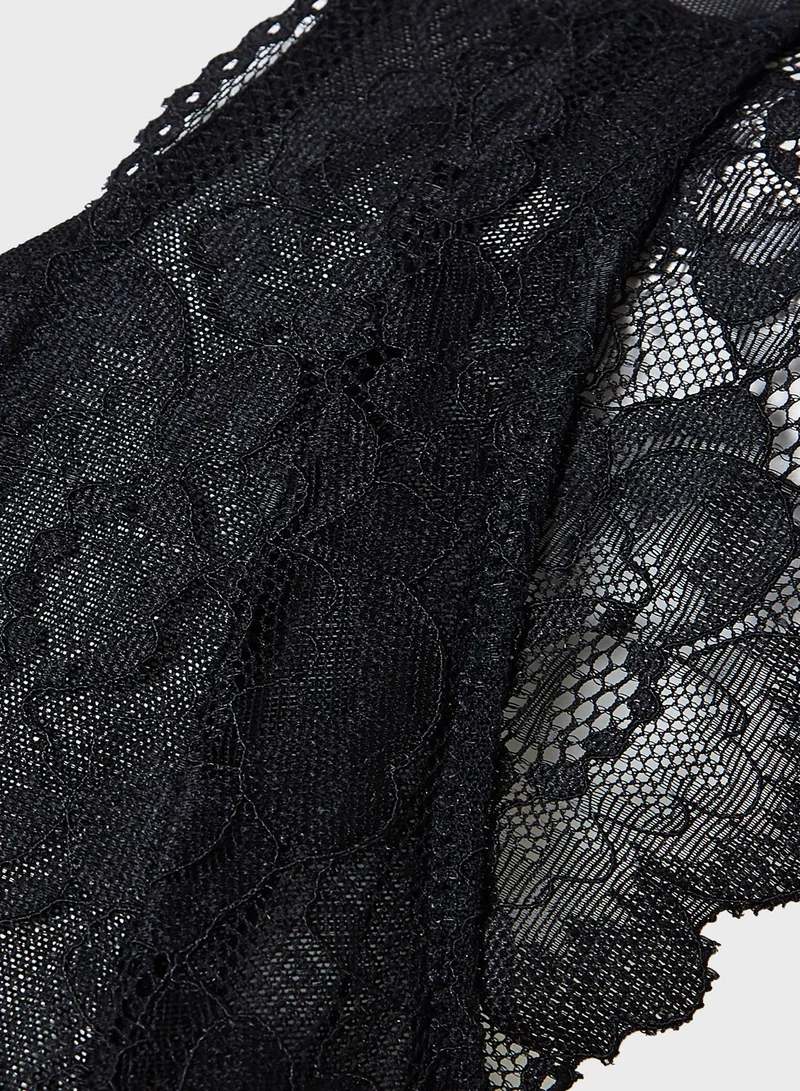 ايلا Lace Sheer Plunge Body